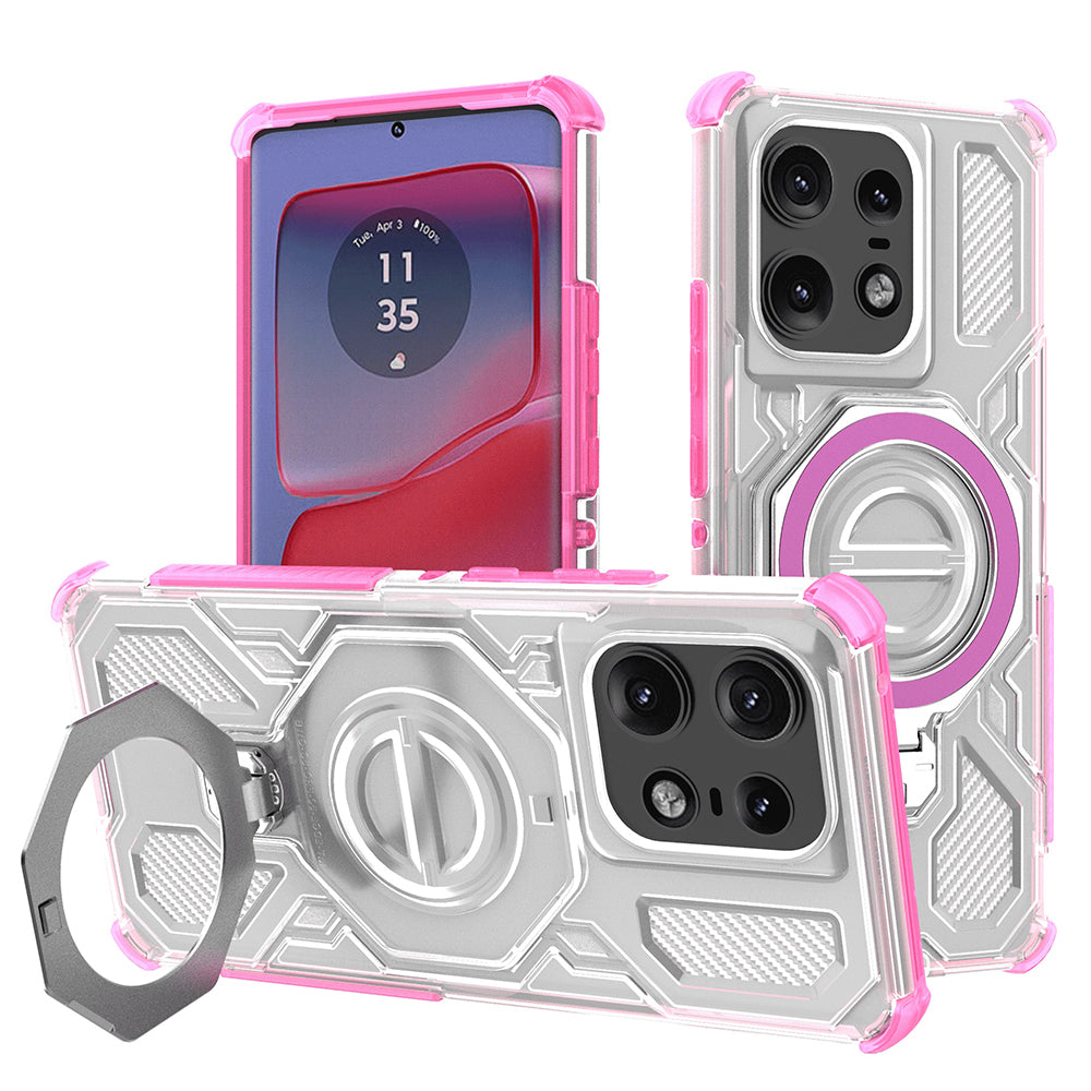Techsuit - Carbon Shield PRO - Motorola Edge 50 Pro - Pink Transparent