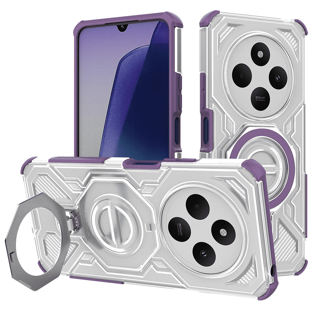 Techsuit - Carbon Shield PRO - Xiaomi Redmi 14C / Poco C75 - Purple Transparent