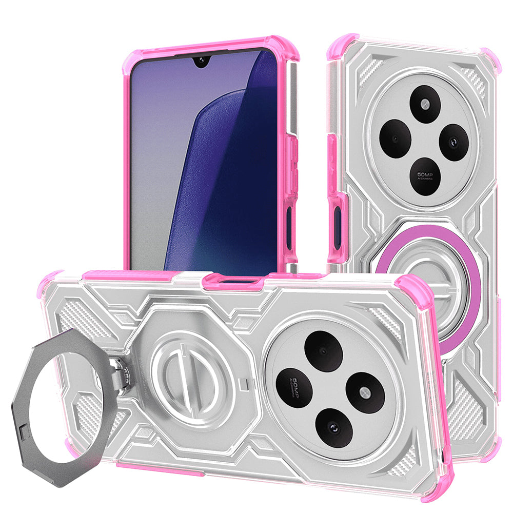 Techsuit - Carbon Shield PRO - Xiaomi Redmi 14C / Poco C75 - Pink Transparent