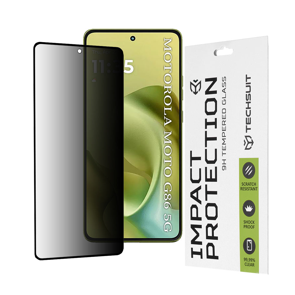 Techsuit - 111D Privacy FullÂ Glue - Motorola Moto G86 / Moto G86 Power - Black