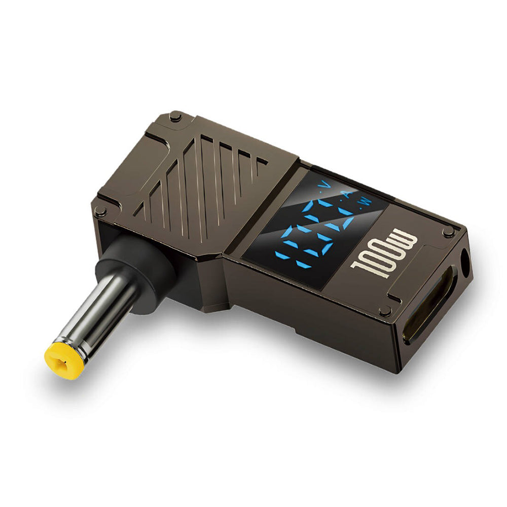 Techsuit - Adapter LaptopPlugX (A22) - for Laptop, DC to Type-C, 100W, LED Display - Grey