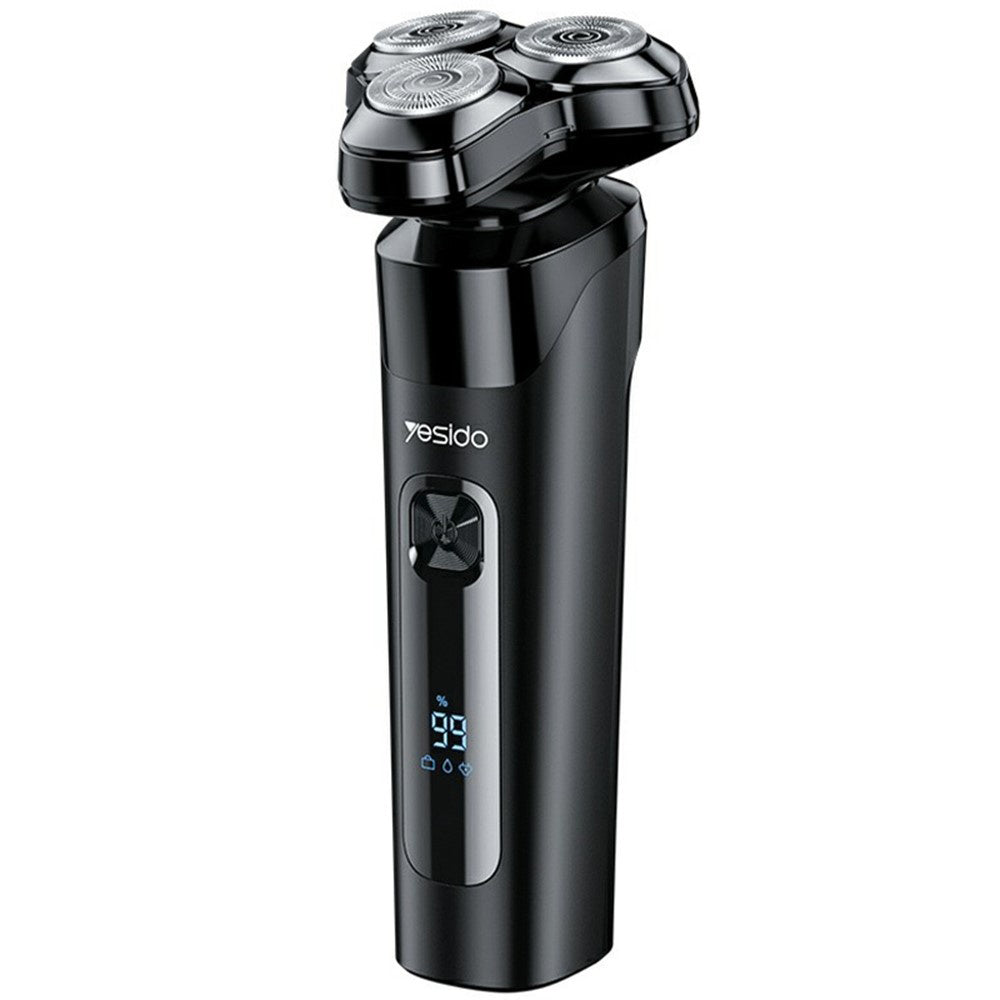 Yesido - Electric Shaver Razor (MG05) - with 3 Floating Cutter Heads, LED Power Display, USB, 9500RPM, 600mAh - Black