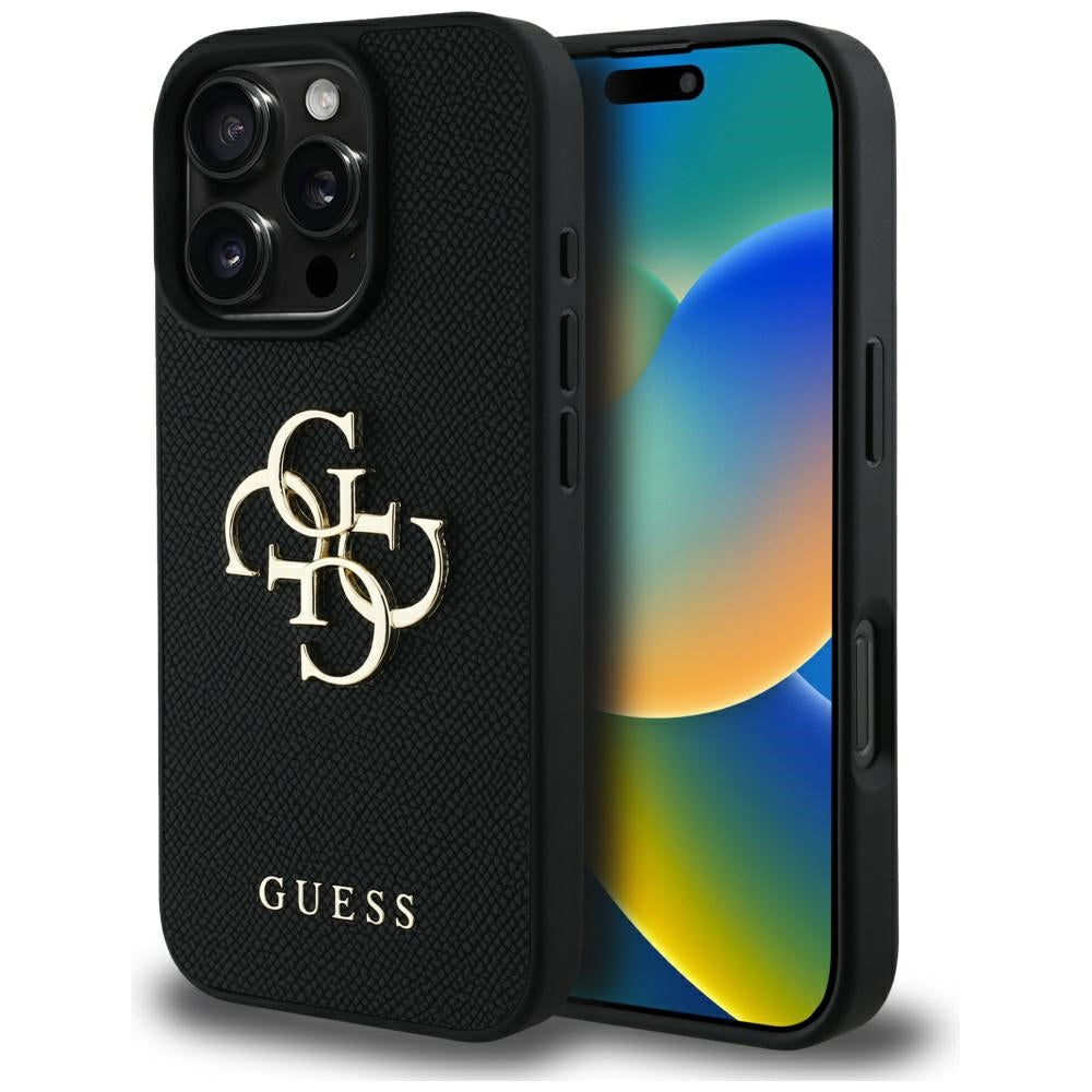Guess - Hardcase Grained Big 4G Logo Small Classic Logo (GUHCP16XPGT4MBK) - iPhone 16 Pro Max - Black
