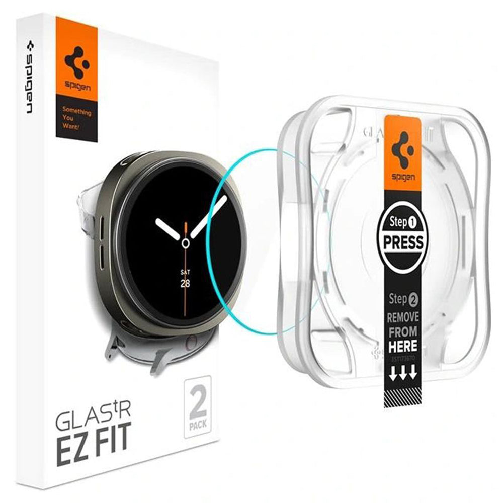 Spigen - Glas.tR EZ Fit (2 pack) - Samsung Galaxy Watch8 44mm - Clear