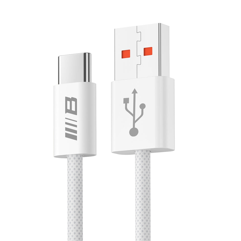 Blueo - Data Cable - USB-A to Type-C, Braided, Fast Charging, 6A - White