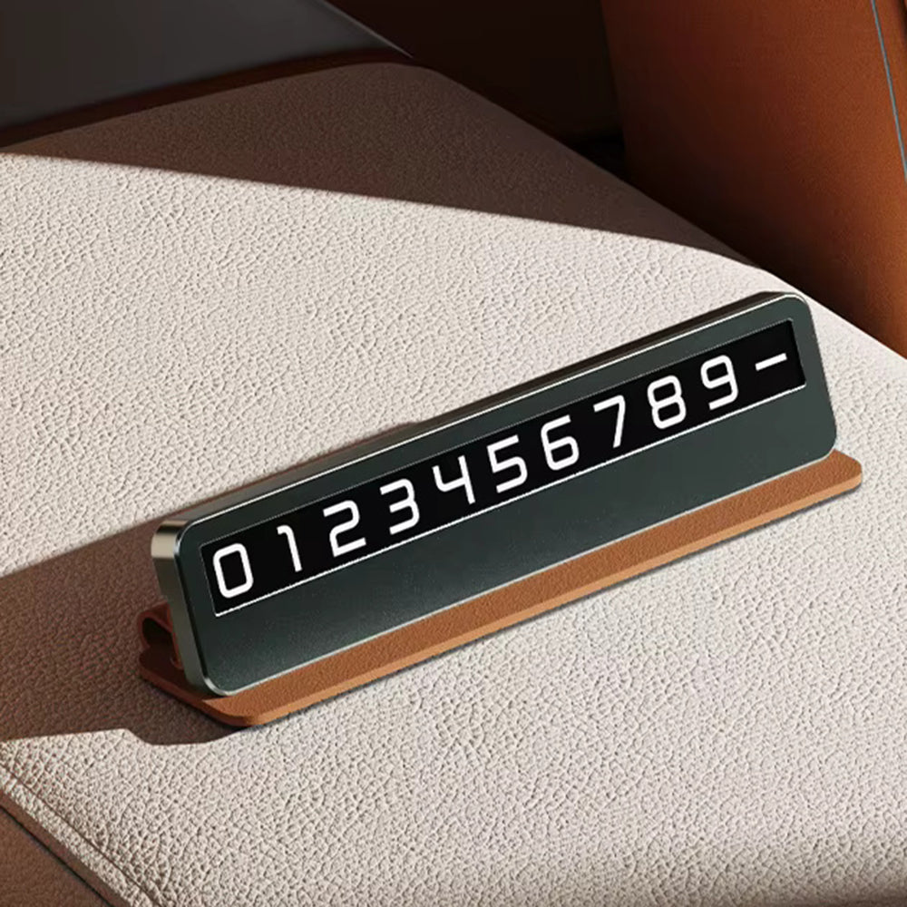 Techsuit - Premium Phone Number Plate DialCraft (SN1) - Parking Sign, Slim Design, Magnetic Numbers, with Adhesive - Black