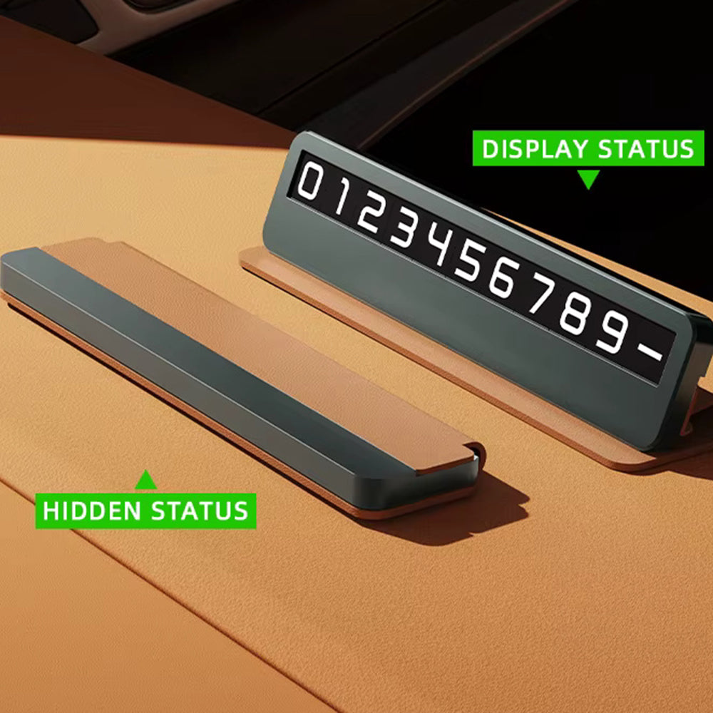 Techsuit - Premium Phone Number Plate DialCraft (SN1) - Parking Sign, Slim Design, Magnetic Numbers, with Adhesive - Black