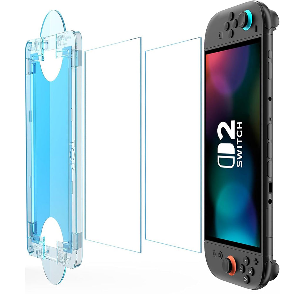 Techsuit - (2 pack) Premium Tempered Glass SwitchAura with Applicator (NS1) - for Nintendo Switch 2, 9H Resistant - Clear