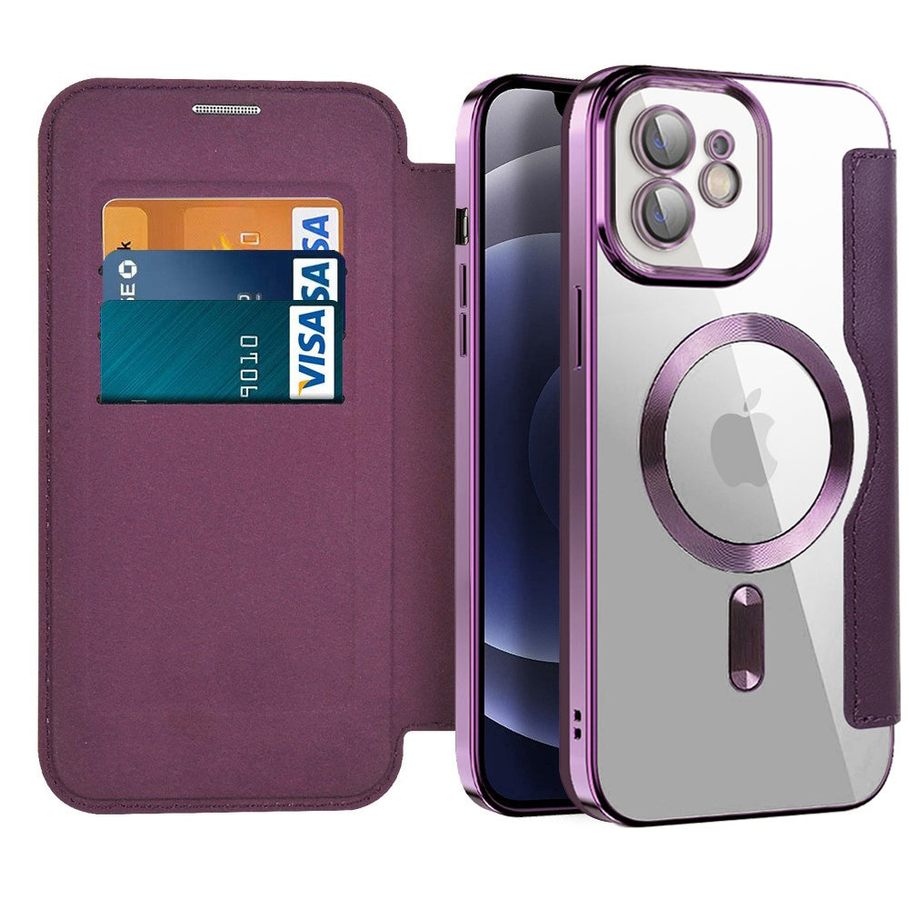 Techsuit - SmartMag Book Case - iPhone 12 - Purple