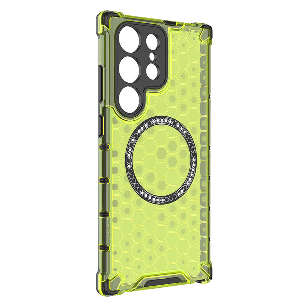 Techsuit - HoneyComb Shield MagSafe - Galaxy S25 Ultra - Lime Green