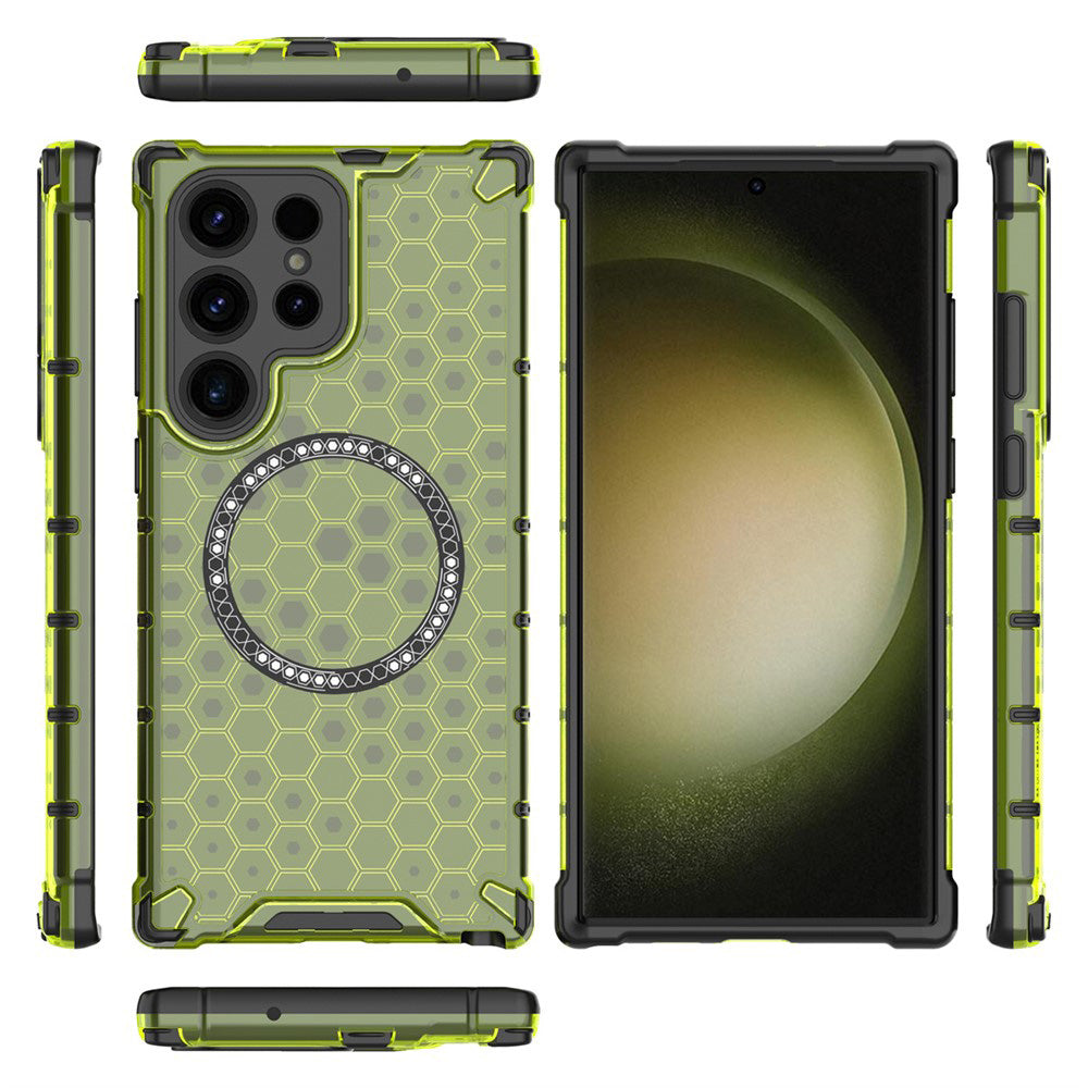 Techsuit - HoneyComb Shield MagSafe - Galaxy S25 Ultra - Lime Green