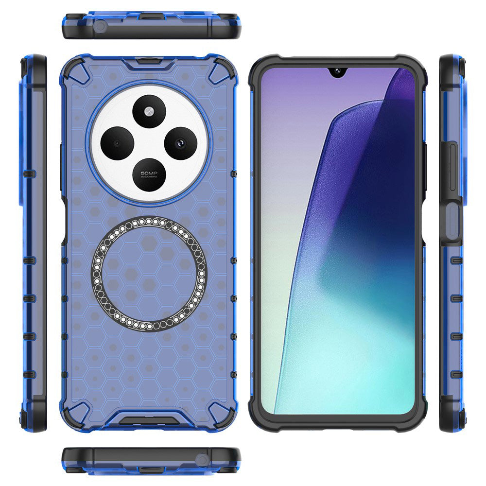 Techsuit - HoneyComb Shield MagSafe - Xiaomi Redmi 14C / Poco C75 - Blue