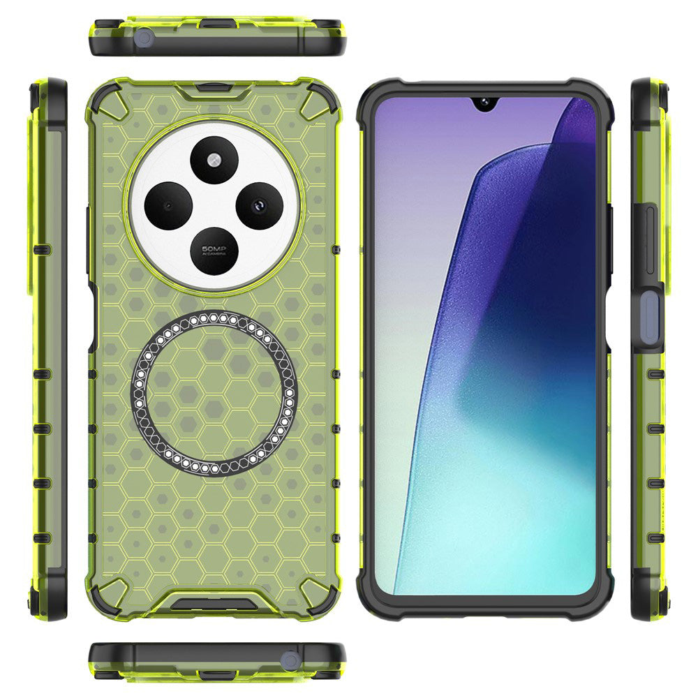 Techsuit - HoneyComb Shield MagSafe - Xiaomi Redmi 14C / Poco C75 - Lime Green