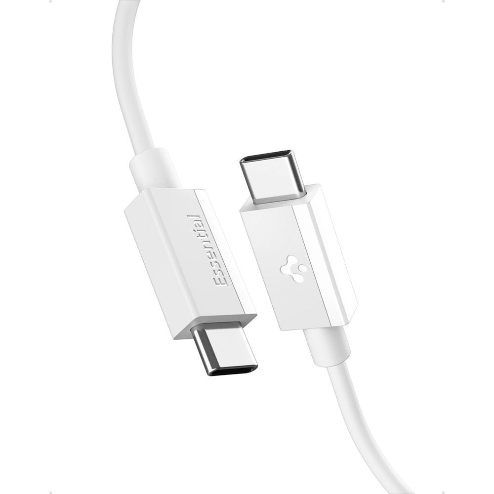 Spigen - Data Cable Essential (EB6020CC) - Fast Charging, 2x Type-C, 60W, 480Mbps, 2m - White