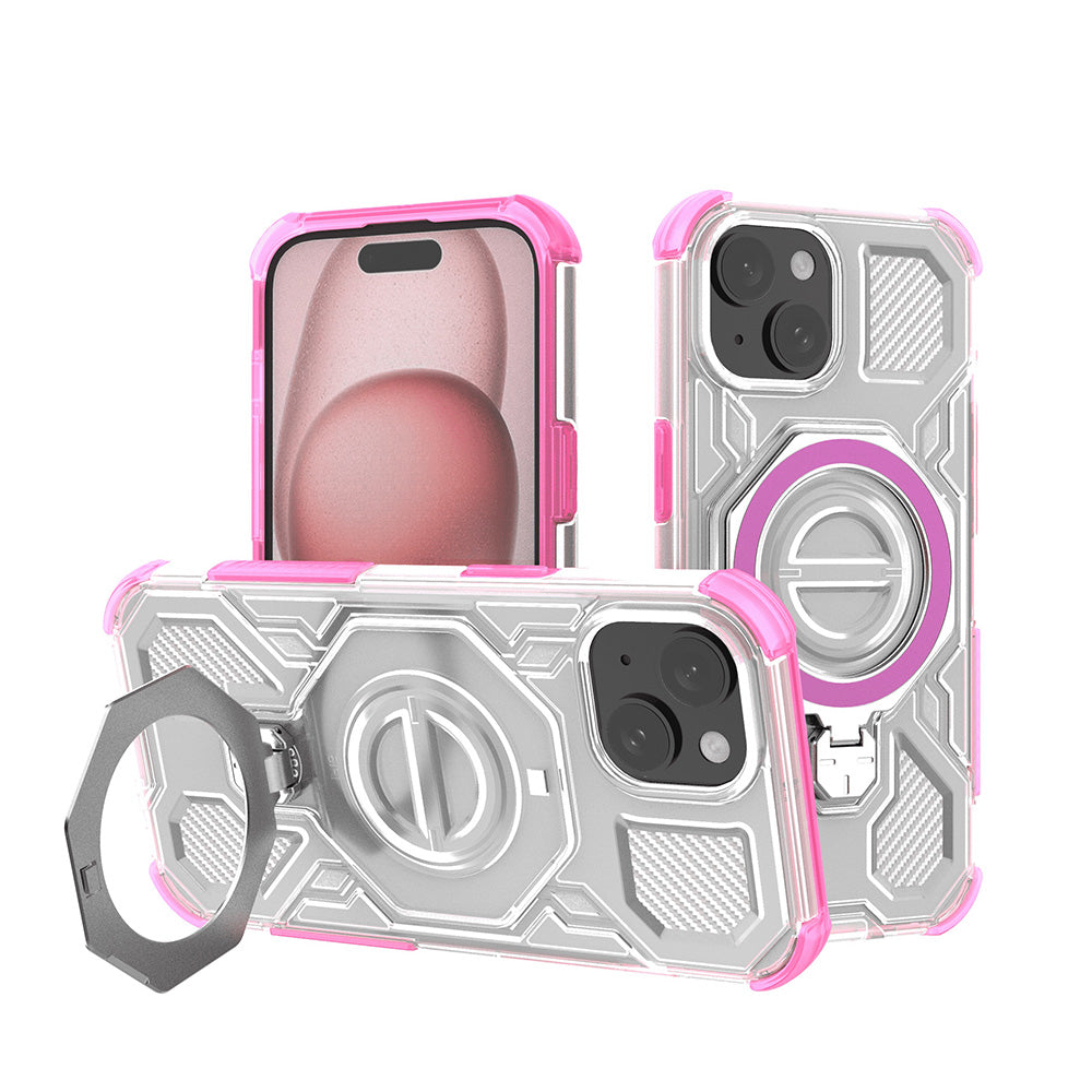 Techsuit - Carbon Shield PRO - iPhone 15 - Pink Transparent
