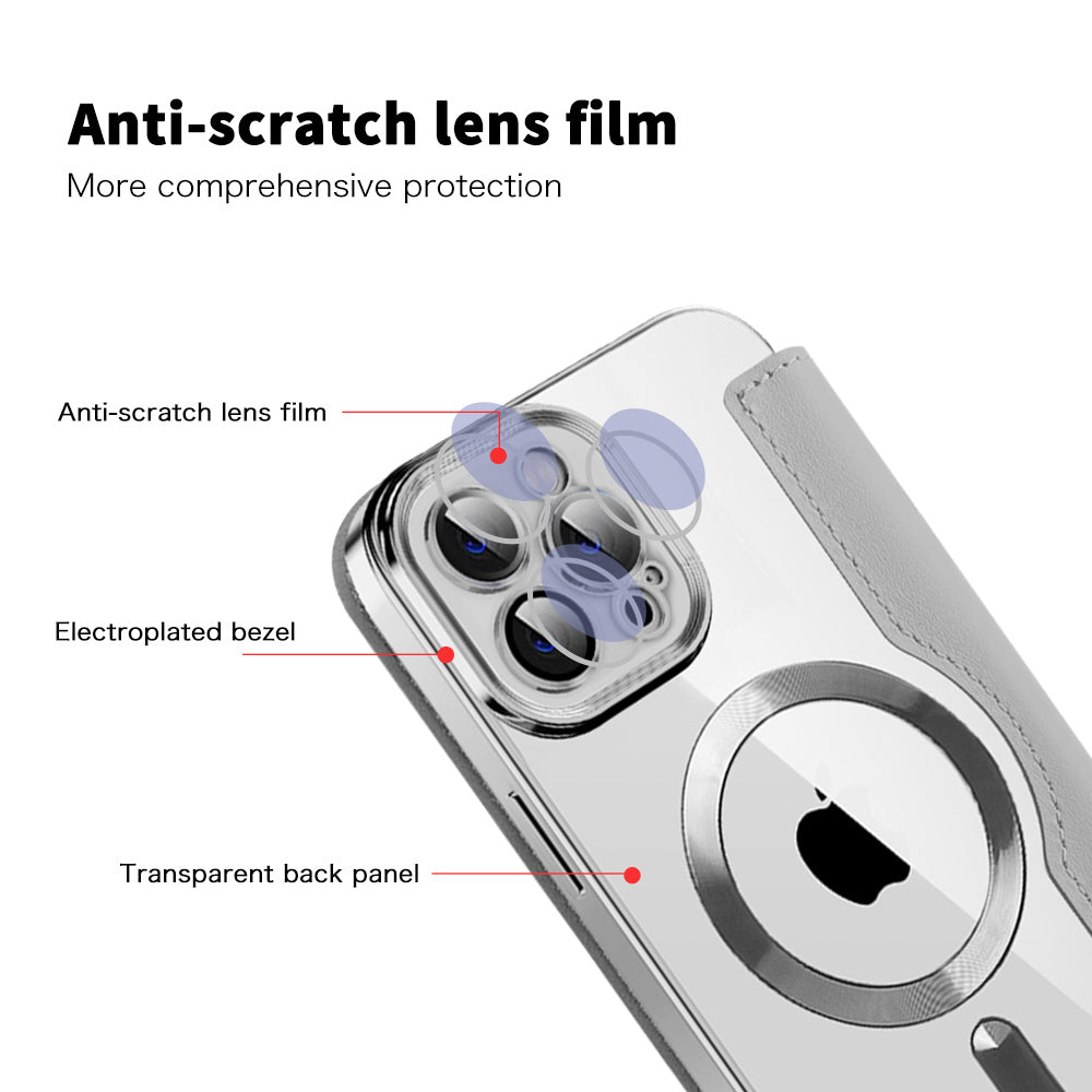 Techsuit - SmartMag Book Case - iPhone 12 - Gray