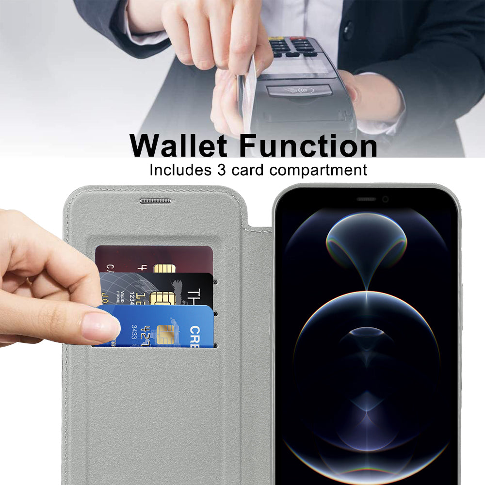 Techsuit - SmartMag Book Case - iPhone 12 - Gray