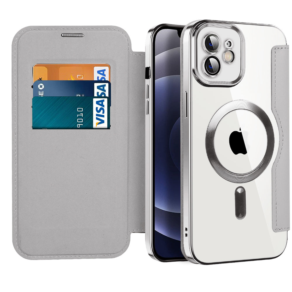 Techsuit - SmartMag Book Case - iPhone 12 - Gray