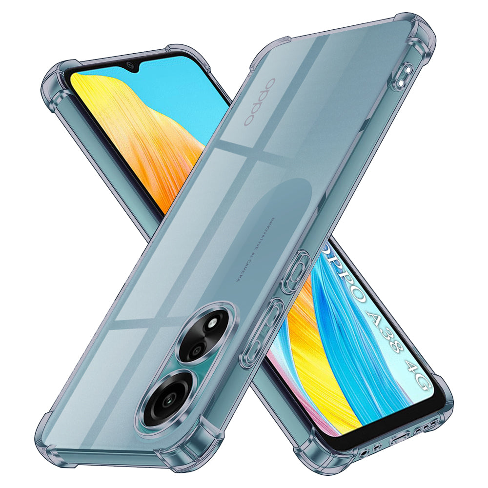 Techsuit - Shockproof Clear Silicone - Oppo A38 / A18 - Smoke Black