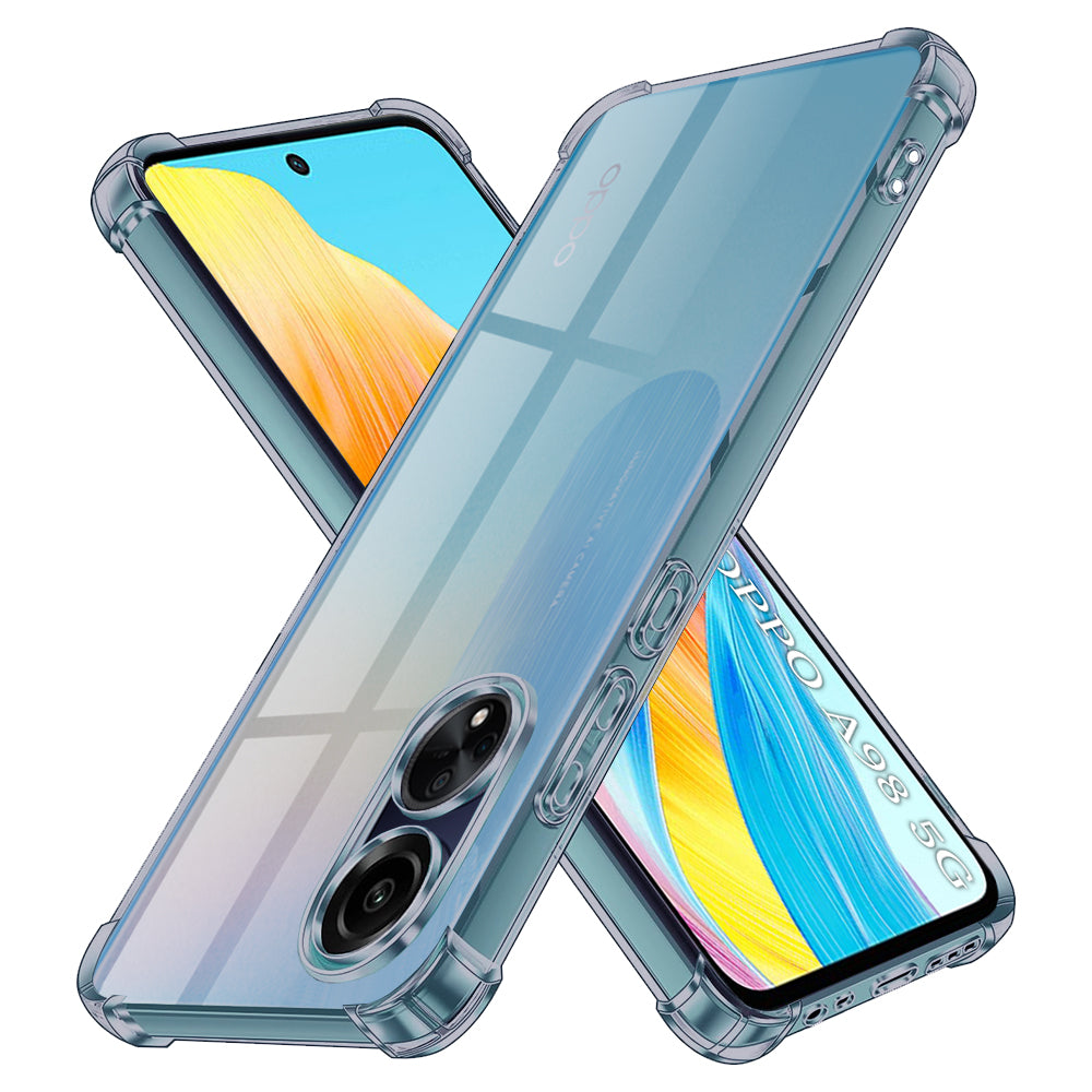 Techsuit - Shockproof Clear Silicone - Oppo A98 5G - Smoke Black