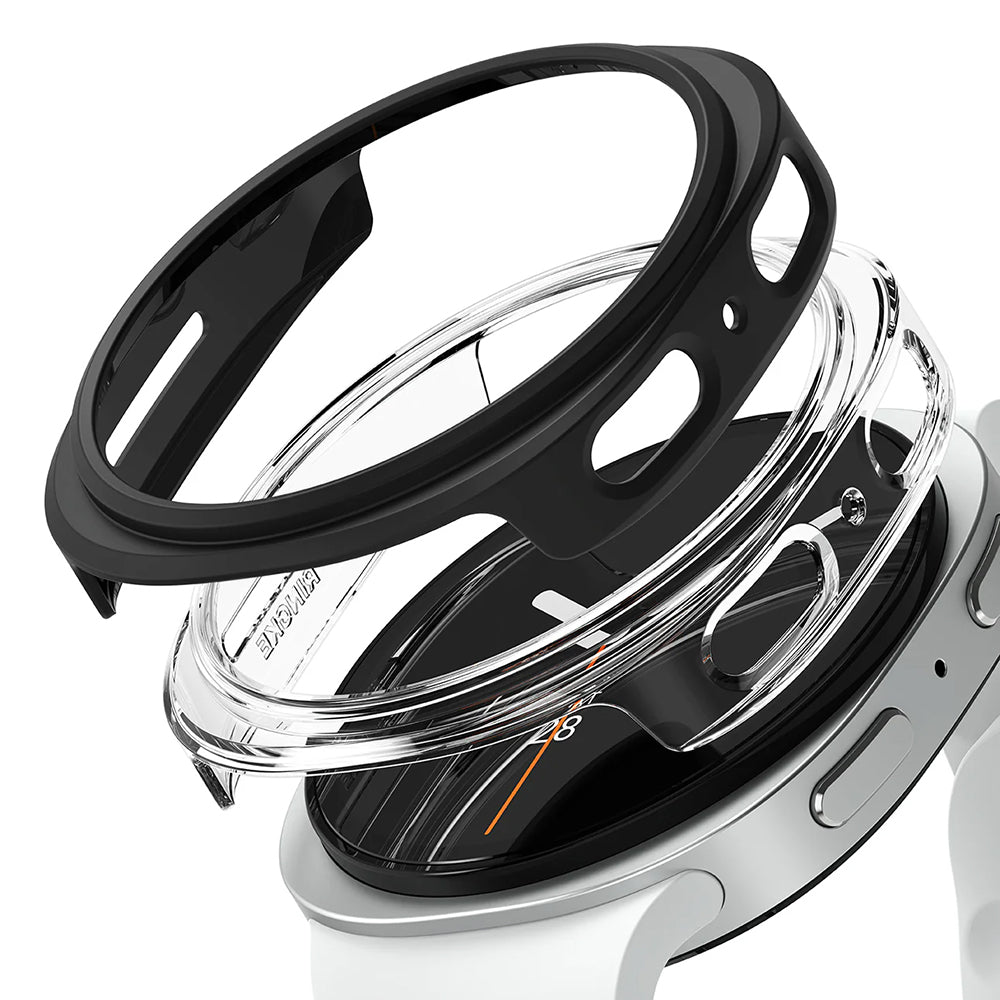 Ringke - (2 pack) Slim Case - Samsung Galaxy Watch8 44mm - Clear / Matte Black