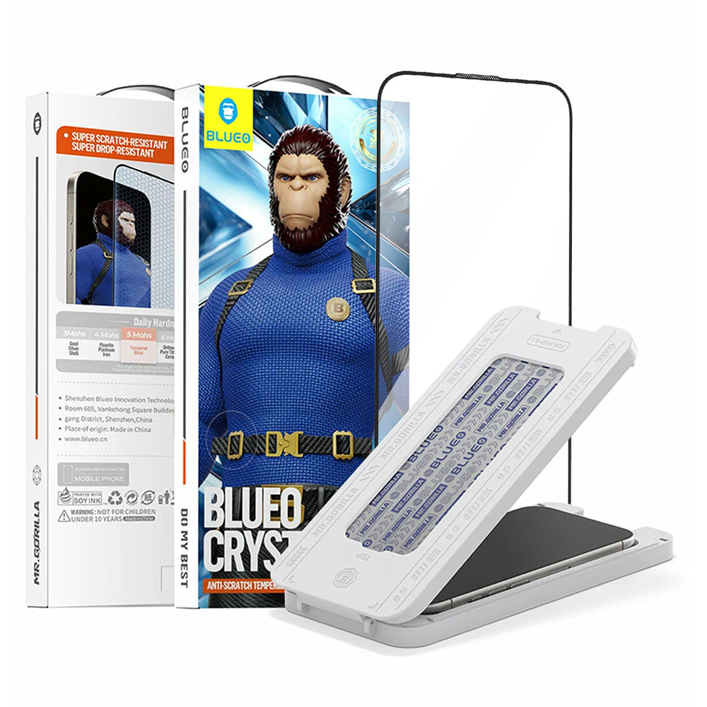 Blueo - Crystal Anti-Scratch Glass with Applicator - iPhone 15 Pro Max - Black