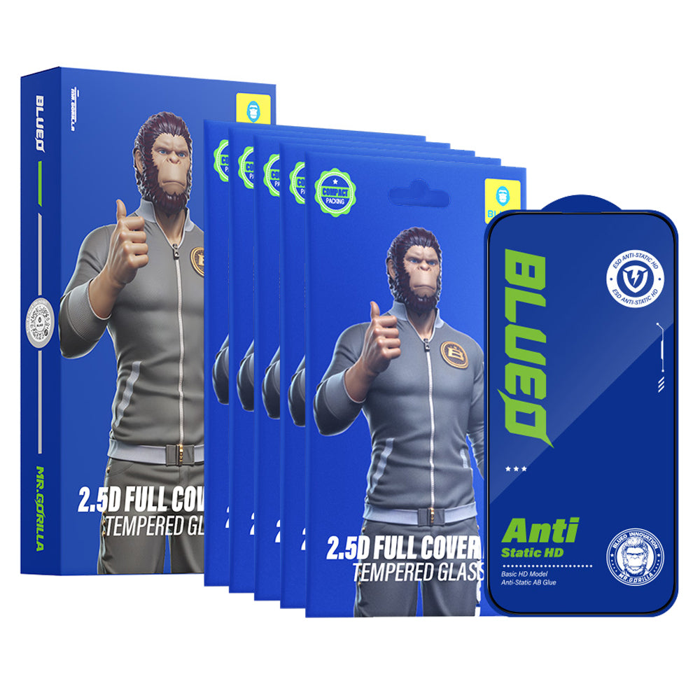 Blueo - 2.5D Silk Full Cover HD Glass (5 pack) - iPhone 12 Pro Max - Black