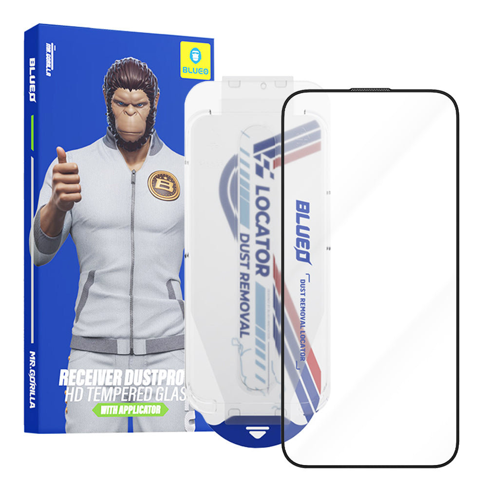 Blueo - Anti-Dust HD Glass with Applicator Pro - iPhone 14 Pro Max - Black