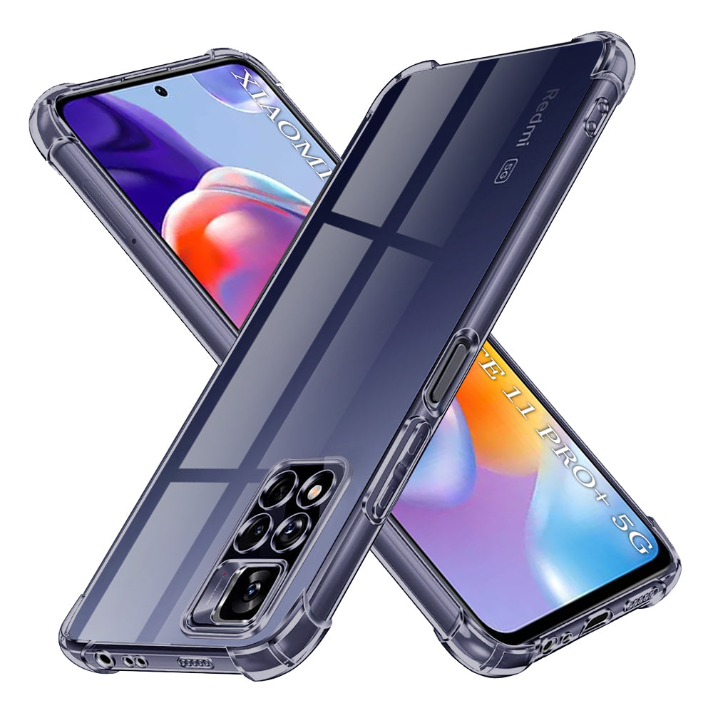 Techsuit - Shockproof Clear Silicone - Xiaomi Redmi Note 11 Pro+ 5G - Smoke Black