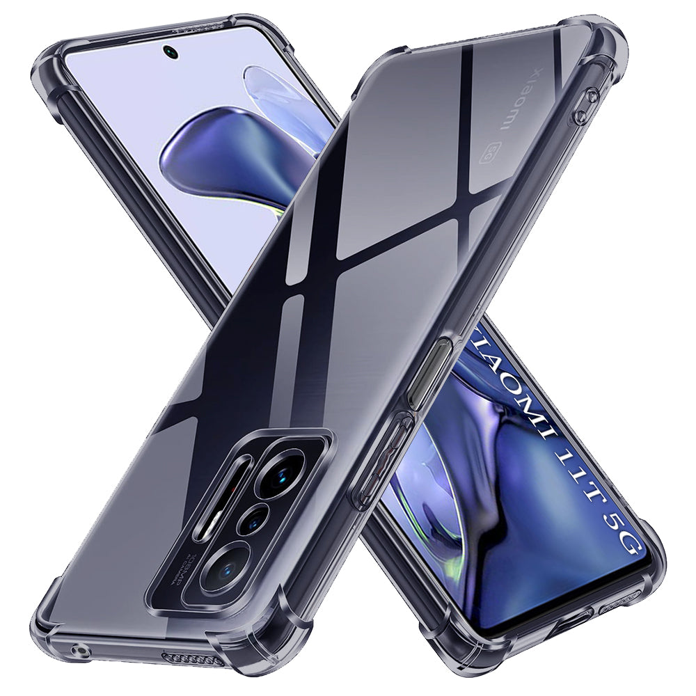 Techsuit - Shockproof Clear Silicone - Xiaomi 11T / 11T Pro - Smoke Black