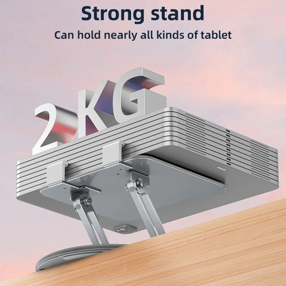 Yesdo - Desk Holder (C293) - for Tablet, Good Heat Releasing, Folding Design, Aluminum Alloy - Silver