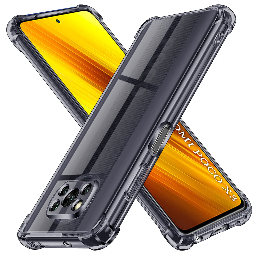 Techsuit - Shockproof Clear Silicone - Xiaomi Poco X3 / Poco X3 NFC / Poco X3 Pro - Smoke Black