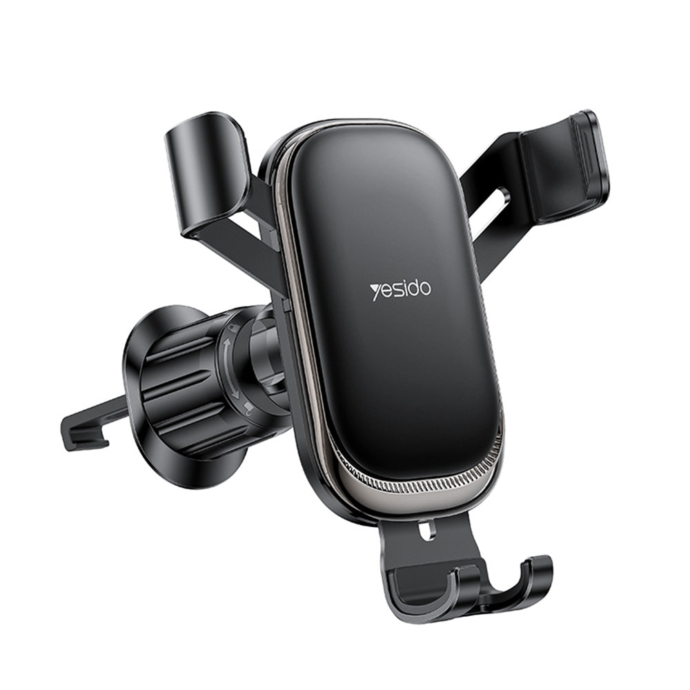 Yesido - Car Holder (C247) - for Air Vent, Mechanical Tight Lock, 360Â°, Transversal Gravity Mount, 4.7-7.2inch Phone - Black