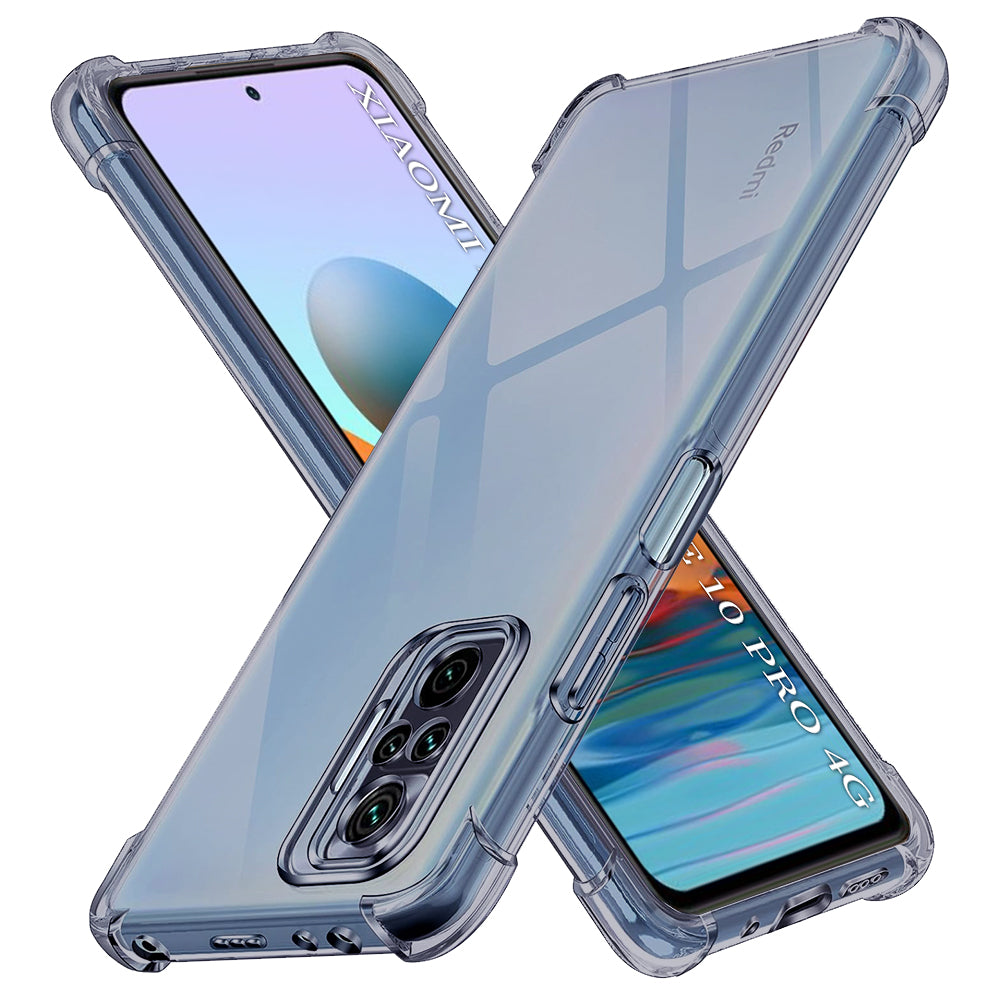 Techsuit - Shockproof Clear Silicone - Xiaomi Redmi Note 10 Pro / Note 10 Pro Max - Smoke Black