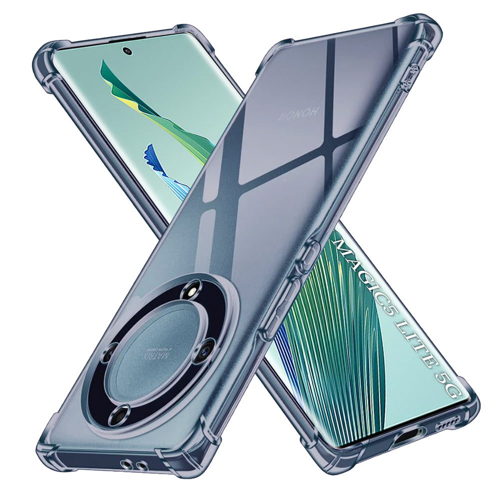 Techsuit - Shockproof Clear Silicone - Honor Magic5 Lite - Smoke Black