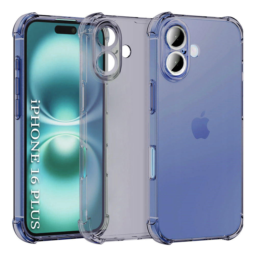 Techsuit - Shockproof Clear Silicone - iPhone 16 - Smoke Black