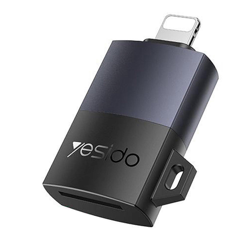 Yesido - Adapter (GS38) - Lightning to TF Card, for iPhone, iPad, 480Mbps, 4K, LED indicator - Gray
