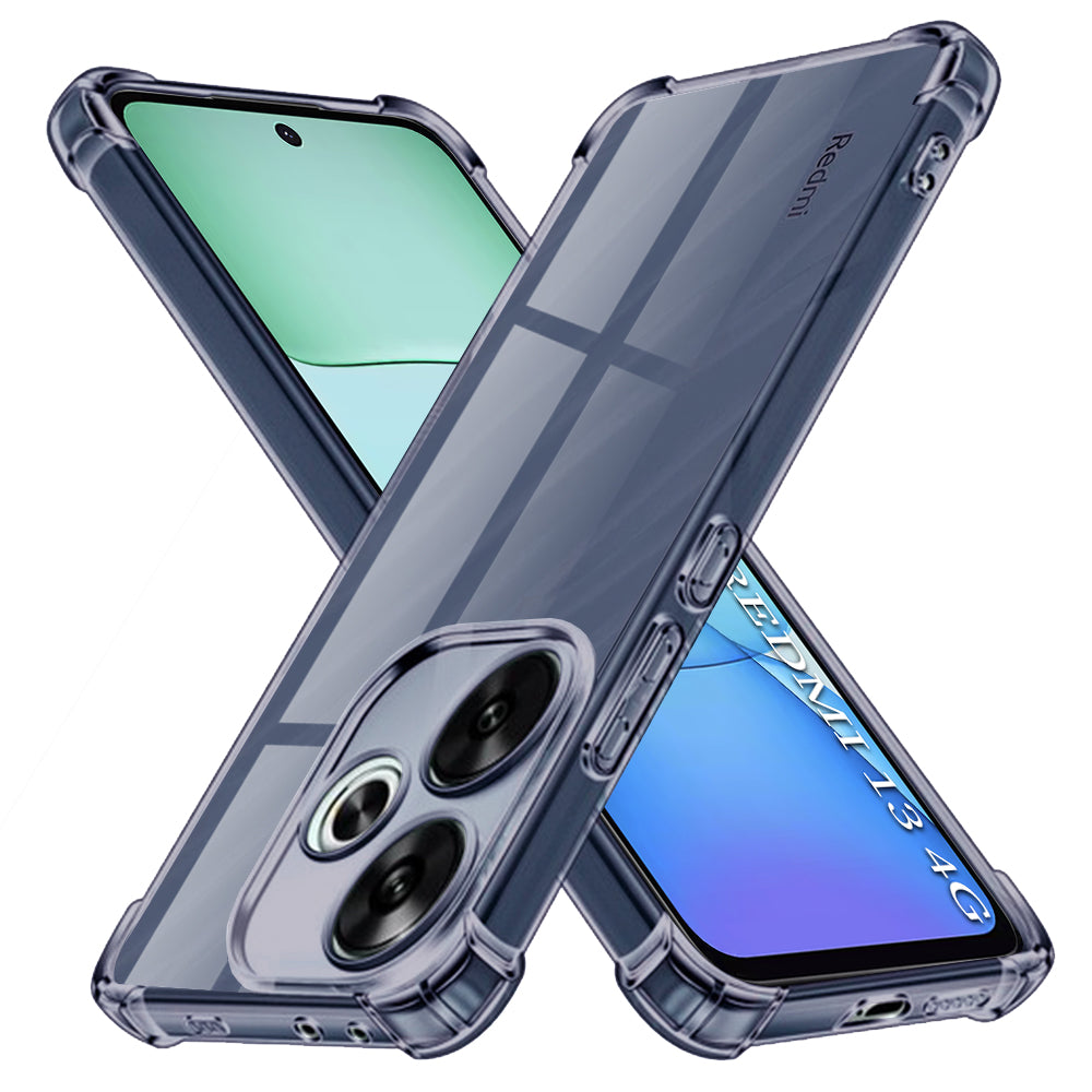 Techsuit - Shockproof Clear Silicone - Xiaomi Redmi 13 / Poco M6 4G - Smoke Black