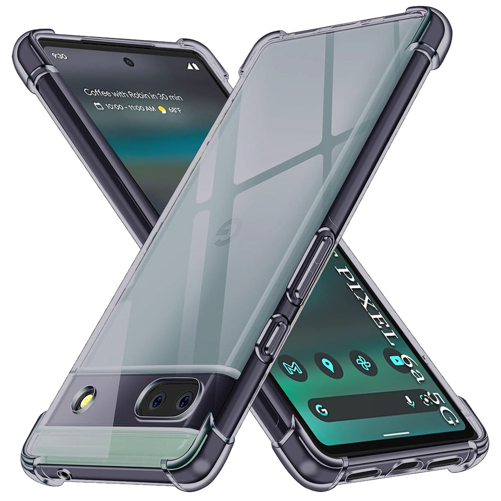 Techsuit - Shockproof Clear Silicone - Google Pixel 6a - Smoke Black