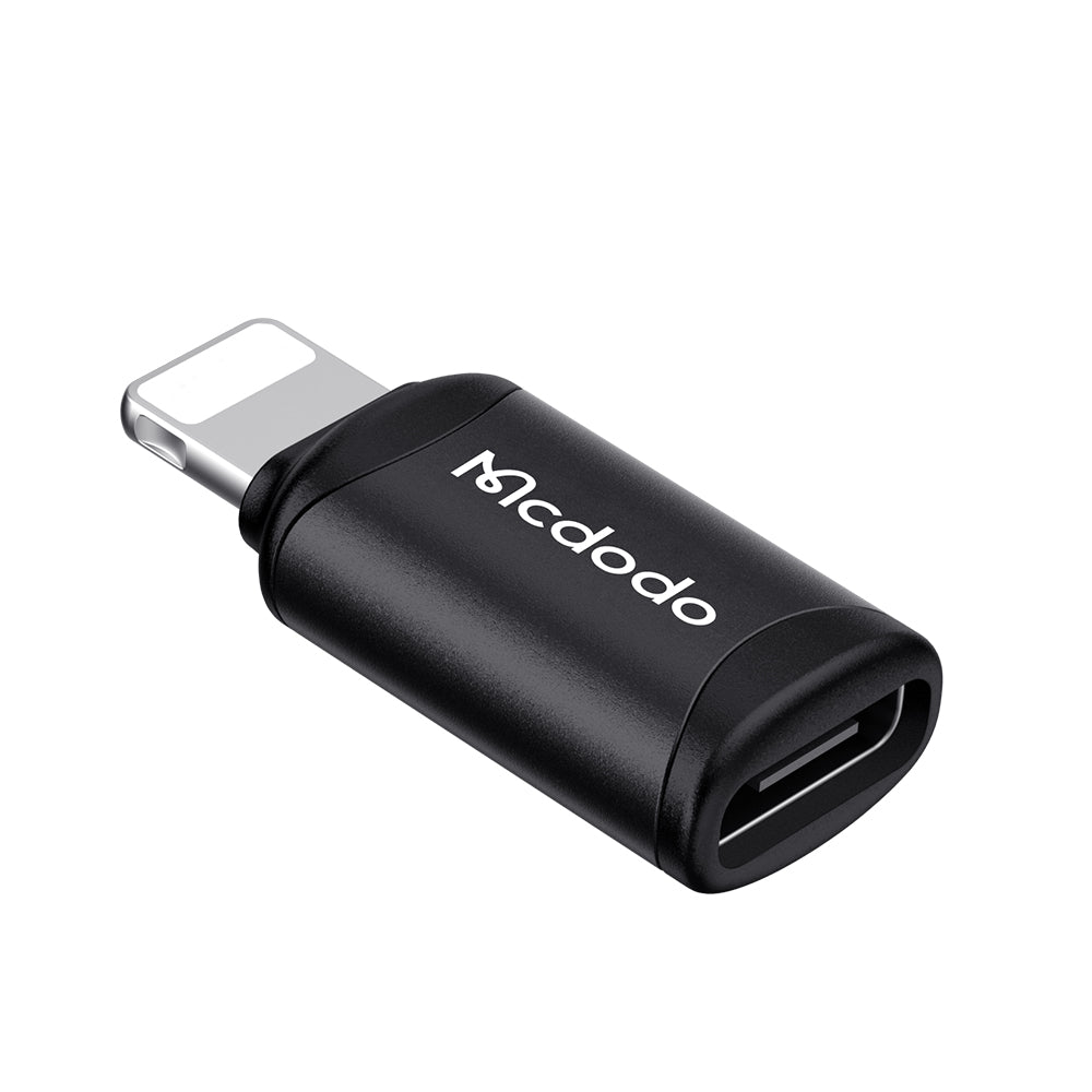 Mcdodo - OTG Adapter (OT-7680) - Type-C to Lightning, Aluminium Alloy, Charging & Data Sync, 3A - Black