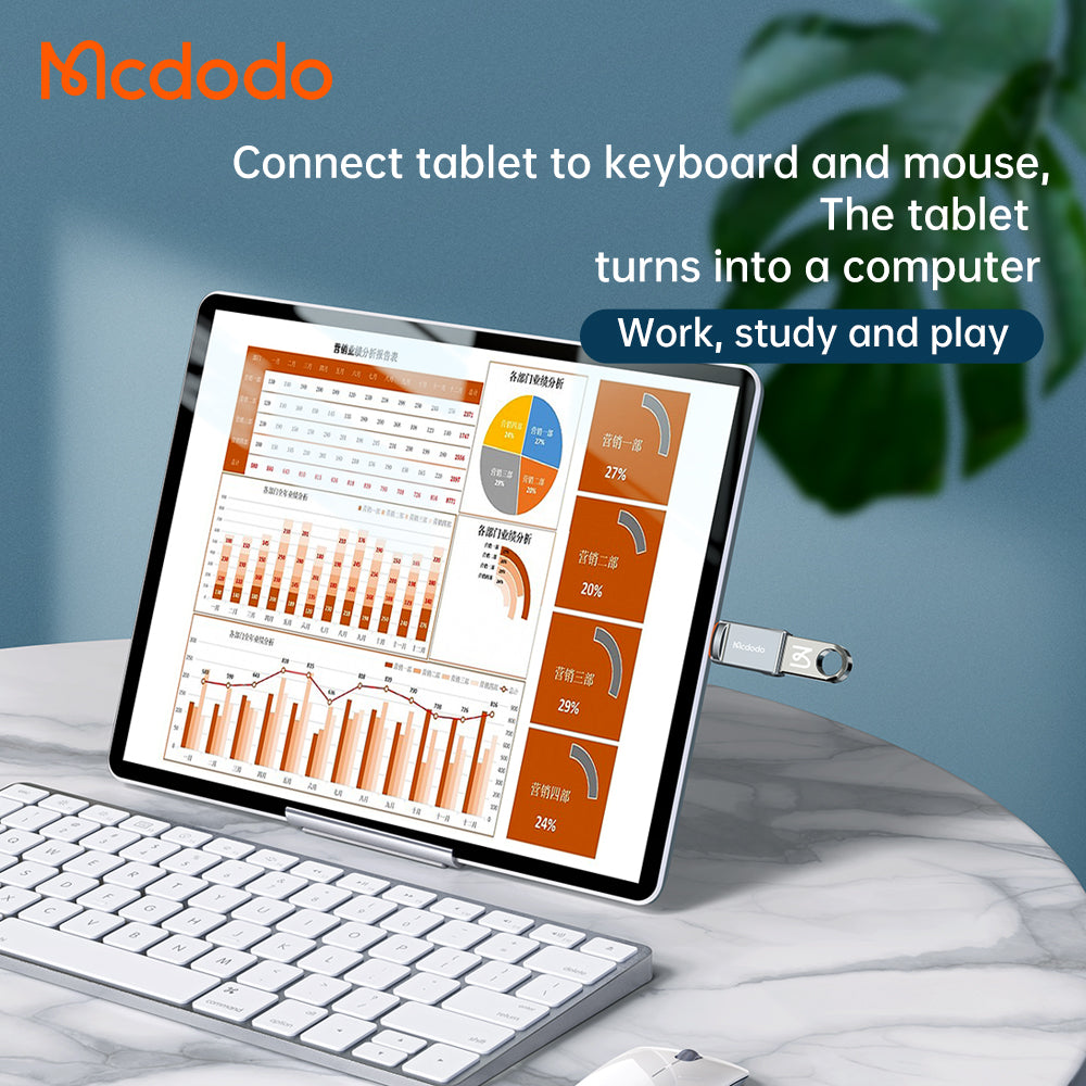 Mcdodo - OTG Adapter (OT-8600) - USB3.0 to Lightning, Zinc Alloy, 5.0Gbps - Dark Grey