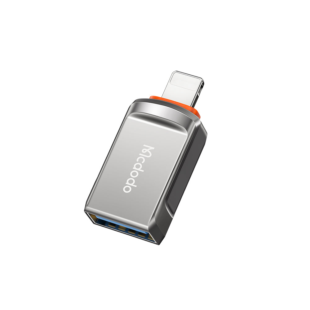 Mcdodo - OTG Adapter (OT-8600) - USB3.0 to Lightning, Zinc Alloy, Charging & Data Sync, 3A, 5.0Gbps - Dark Grey