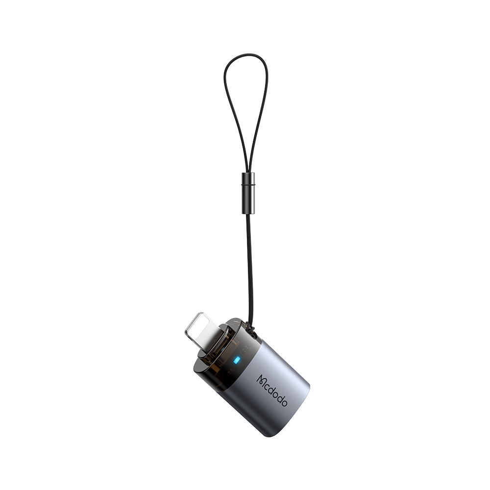 Mcdodo - OTG Adapter (OT-7390) - USB to Lightning, Aluminium Alloy, Charging&Data Sync, with Indicator Light, Lanyard - Black