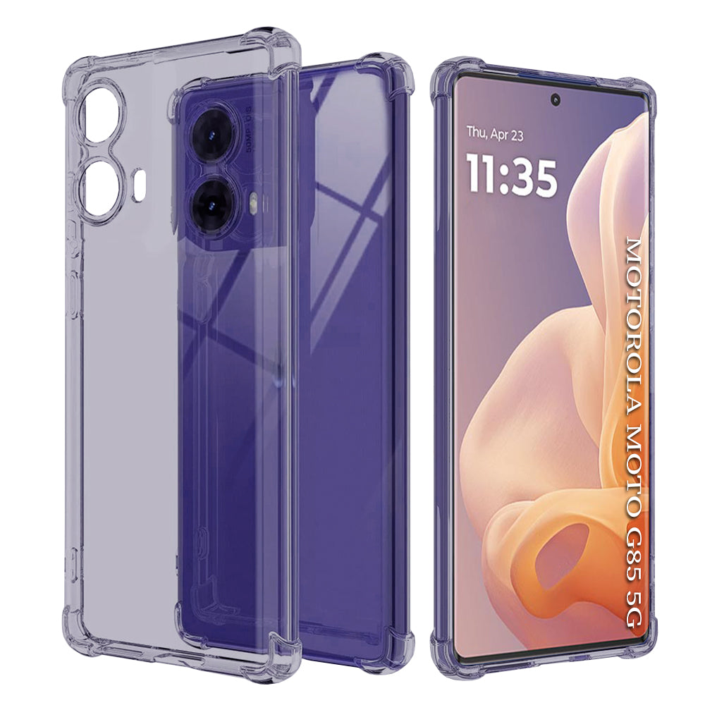 Techsuit - Shockproof Clear Silicone - Motorola Moto G85 - Smoke Black