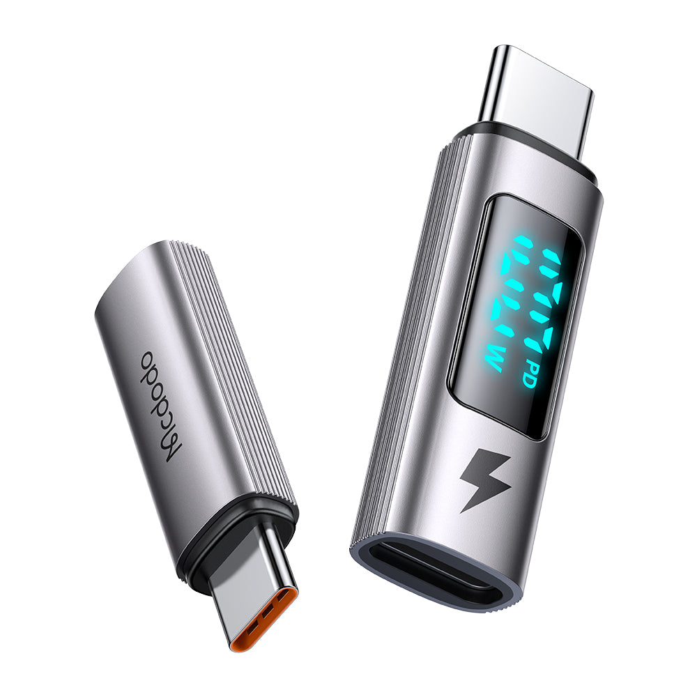 Mcdodo - OTG Adapter Wales Series (OT-6090) - Type-C to Type-C, PD100W, 5A, Charging & Data Sync, Digital Display - Black