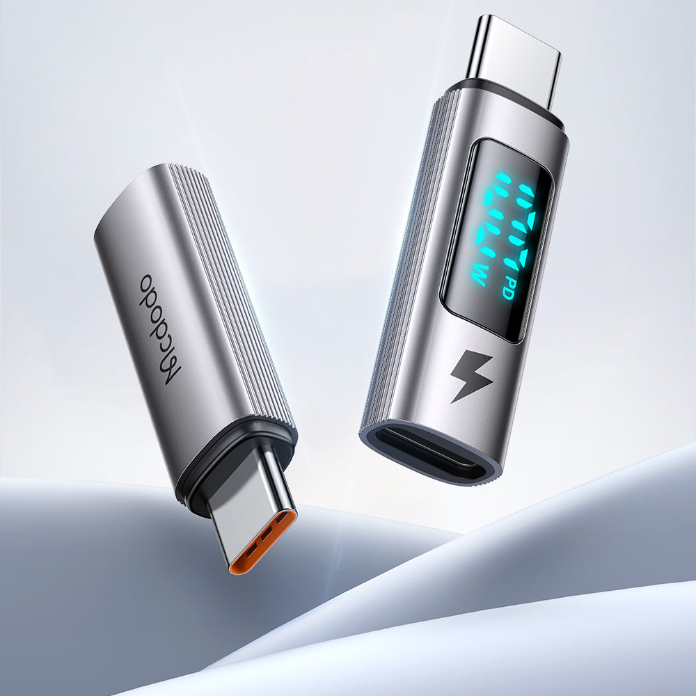 Mcdodo - OTG Adapter Wales Series (OT-6090) - Type-C to Type-C, PD100W, 5A, Charging & Data Sync, Digital Display - Black