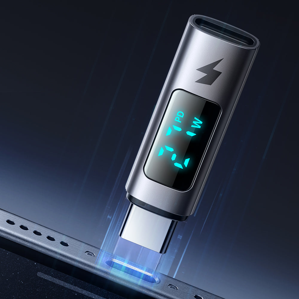 Mcdodo - OTG Adapter Wales Series (OT-5990) - for Apple Only, Lightning to Type-C, 60W, 3A, Digital Display, Aluminum - Black