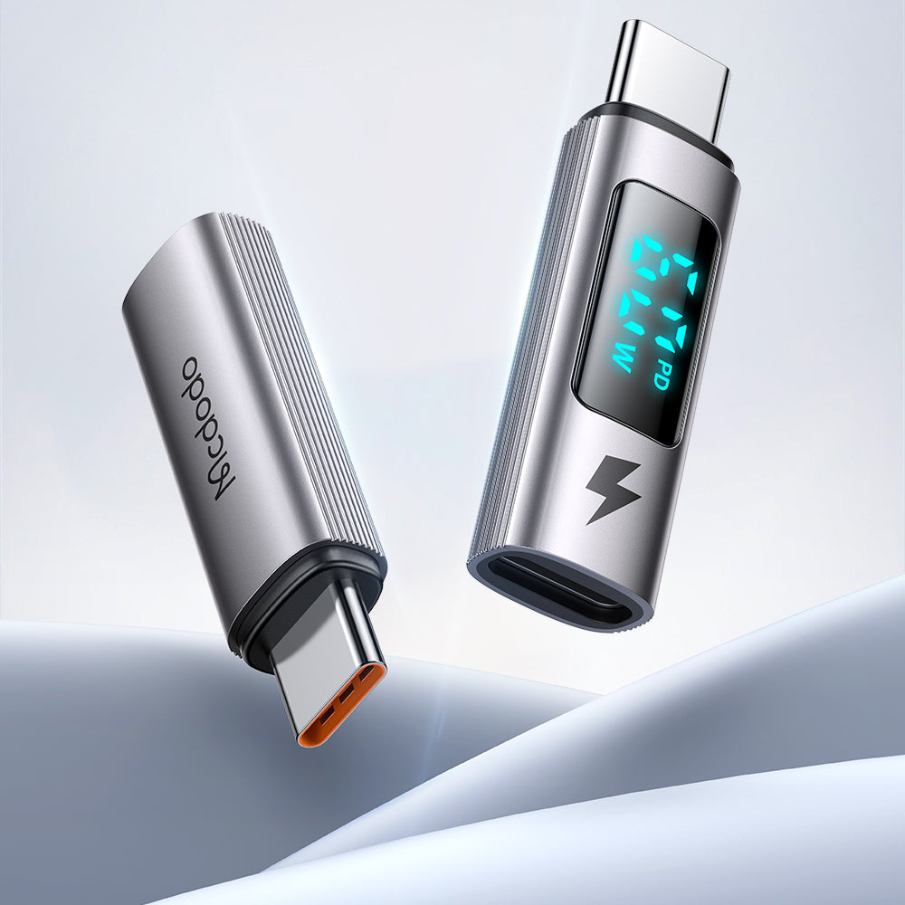 Mcdodo - OTG Adapter Wales Series (OT-5990) - for Apple Only, Lightning to Type-C, 60W, 3A, Digital Display, Aluminum - Black