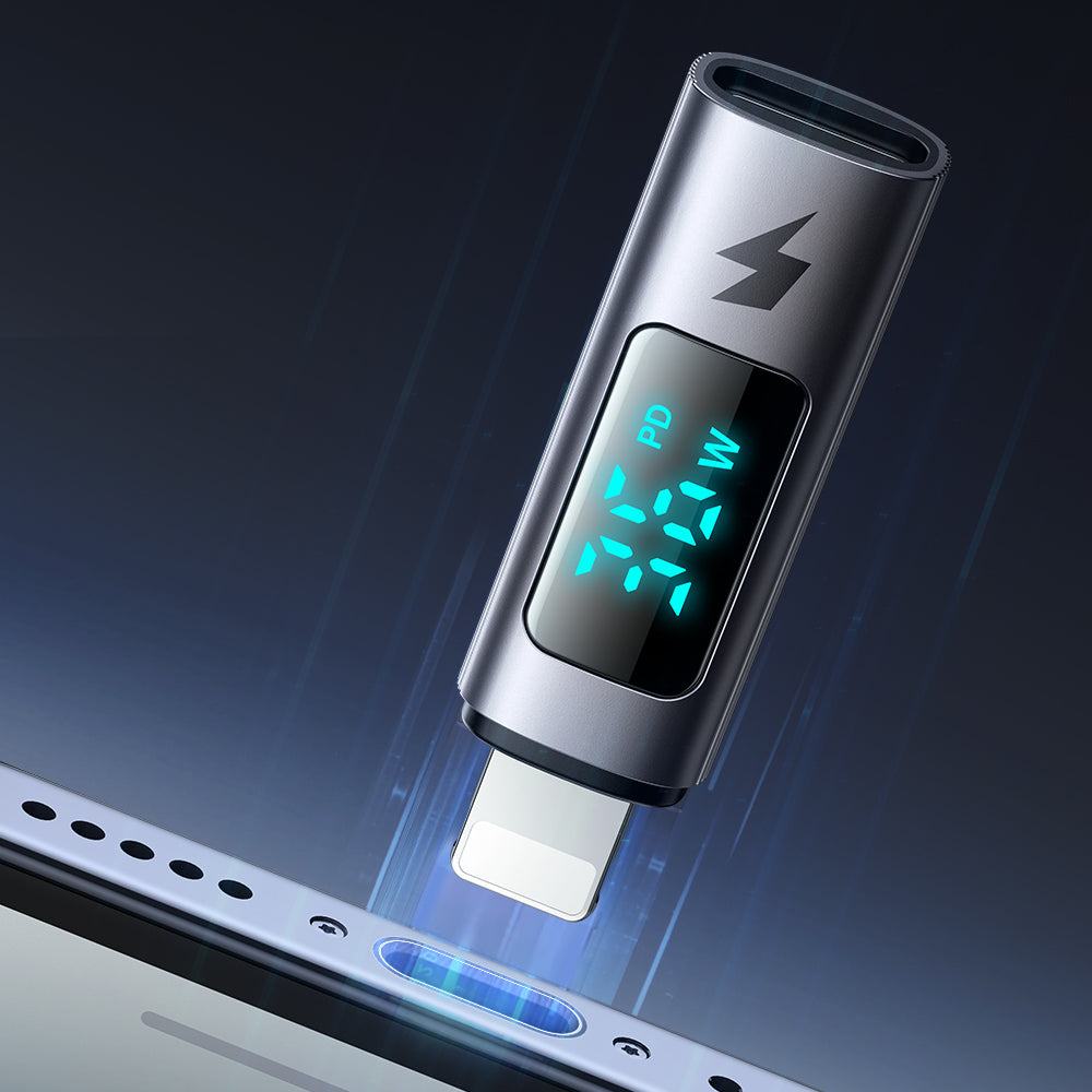 Mcdodo - OTG Adapter Wales Series (OT-6100) - Type-C to Lightning, PD36W, 3A, Display, Compatible with E-Mark Chip - Black