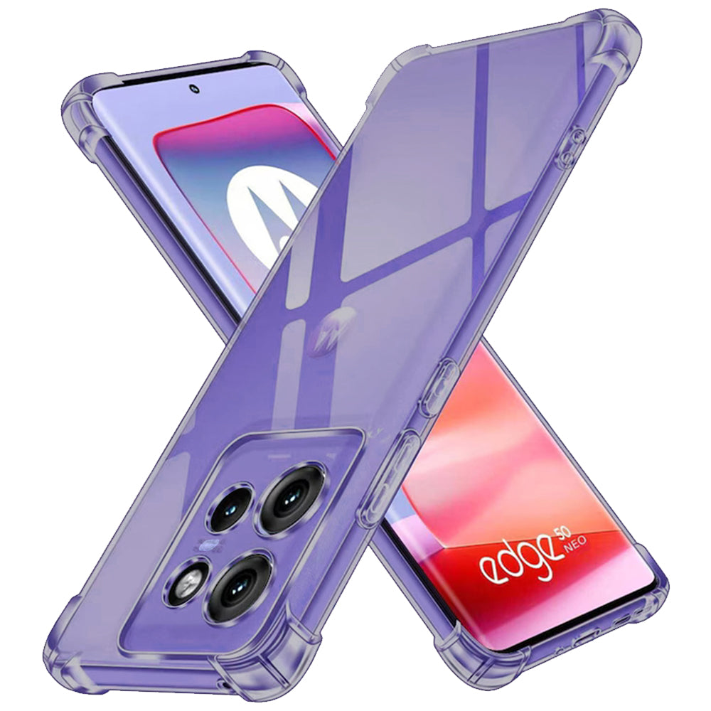 Techsuit - Shockproof Clear Silicone - Motorola Edge 50 Neo / Edge 60 Neo / Motorola ThinkPhone 25 - Smoke Black